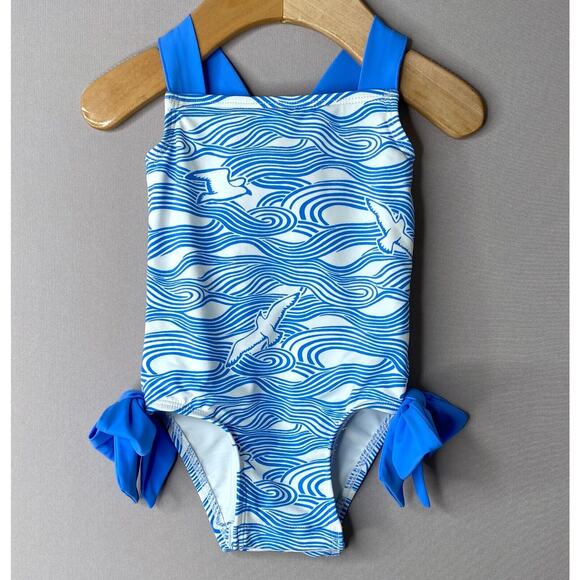 BEAUFORT BONNET CO Girls 6-9-12 Mo Gull Play Birds/Waves Laguna Beach Swimsuit